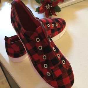 Red Plaid Sneakers